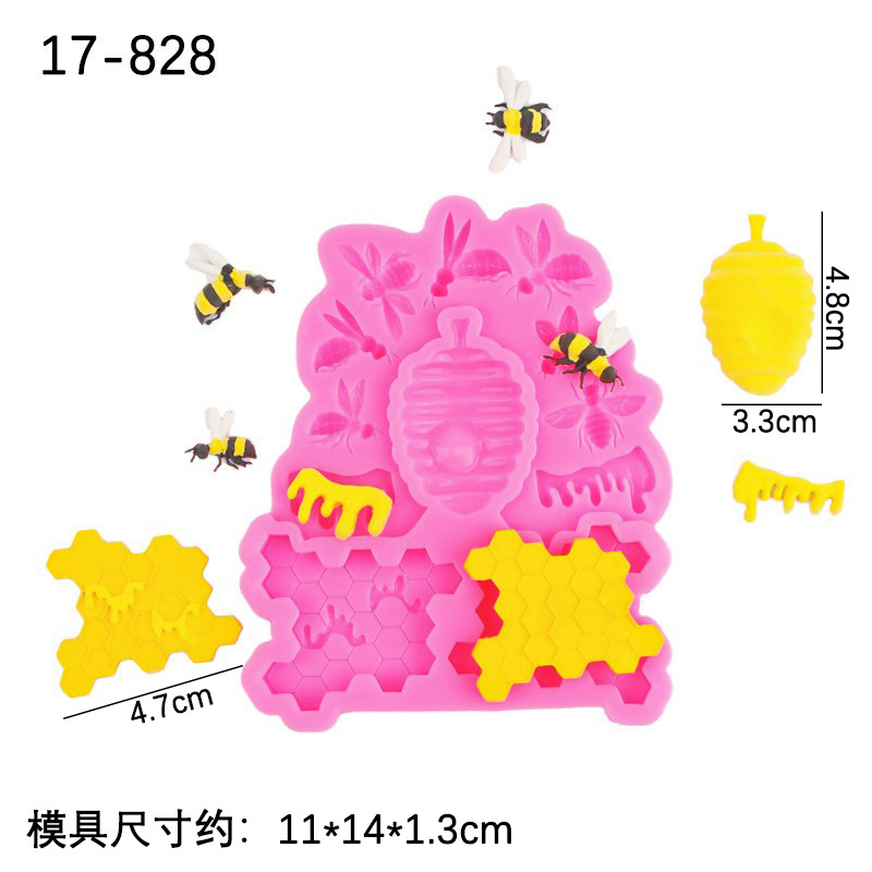 Abeja abeja rey panal cera epoxi molde de silicona chocolate fondant DIY herramienta hornear decoración la torta