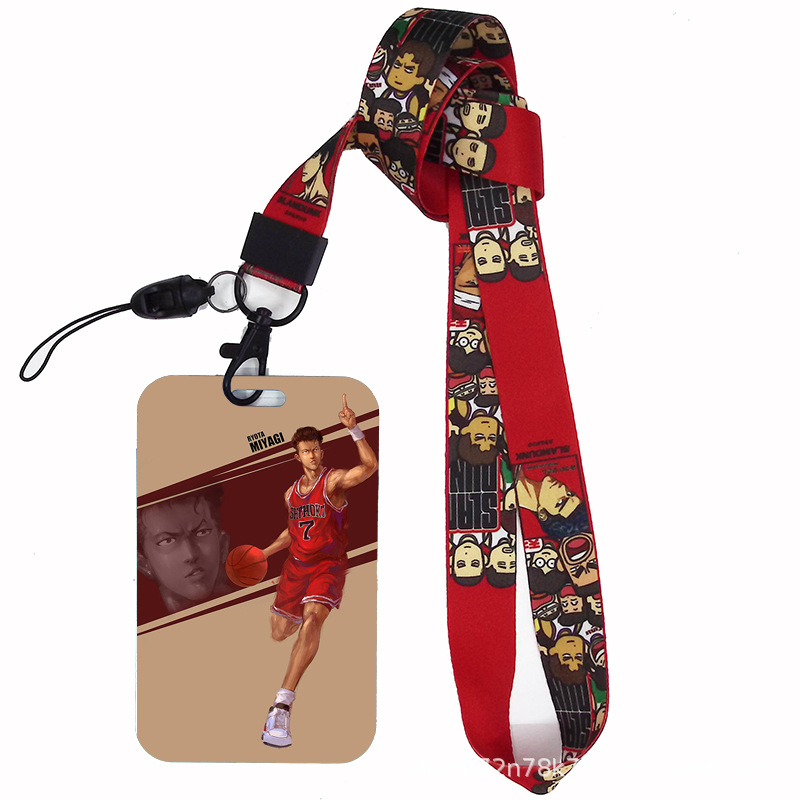 Dibujos animados japoneses slam dunk competencia nacional tarjeta de estudiante tarjeta de comida tarjeta de autobús cubierta certificado de trabajo titular de la cuerda del teléfono móvil