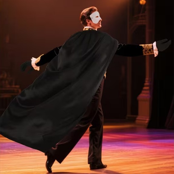 Ensemble costume magicien avec cape chapeau masque et nœud papillon_voghion.com