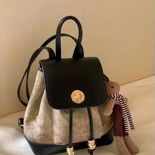 2023 autumn and winter new casual high-grade suede leather backpack small schoolbag versatile outing small backpack 2023 autumn and winter new casual high-grade suede leather backpack small schoolbag versatile outing small backpack