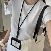 时髦搭配工牌卡套挂脖工作证门禁卡员工胸牌卡包校园卡饭卡批发