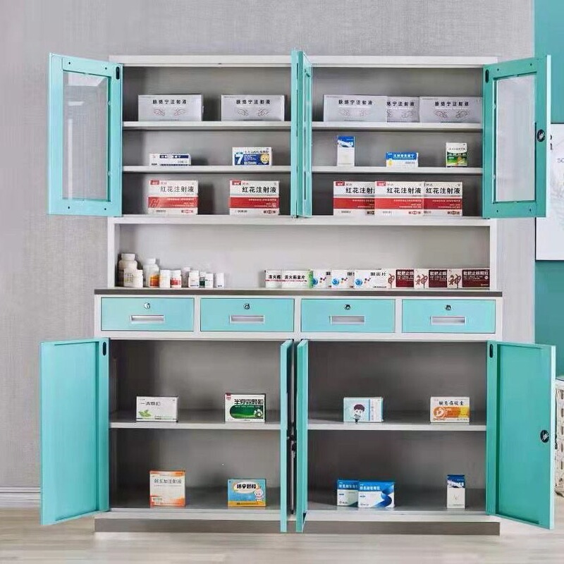 Medicine Cabinet, Hospital Pharmacy Dispensing Cabinet, Stainless Steel Dispensing and Handling Table, Medical Sterile Equipment, Clinic Western Medicine Cabinet