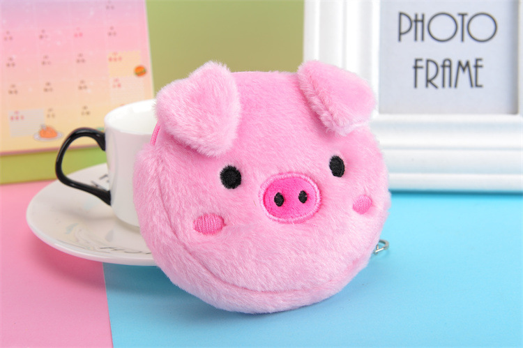 Cartoon Pattern Women'S Gender Women's Cartoon Plush Zipper Kids Wallets