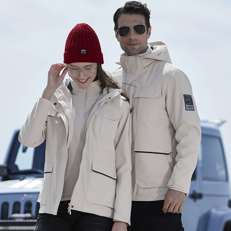 Зарядная одежда, камуфляжный комплект из двух предметов, флисовая подкладка «Три в одном» Съемный теплый, устойчивый к холоду, зимний альпинистский костюм для альпинизма