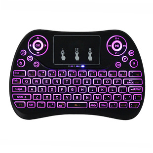 T2 colorful light keypad 2.4g wireless with battery with Touch Mouse Air Mouse wireless mini keyboard