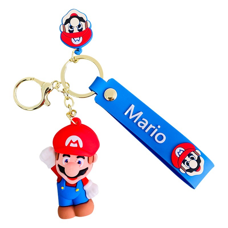 Nuevo creativo Super Mario muñeca llavero lindo muñeca mochila colgante hebilla exquisito regalo llavero
