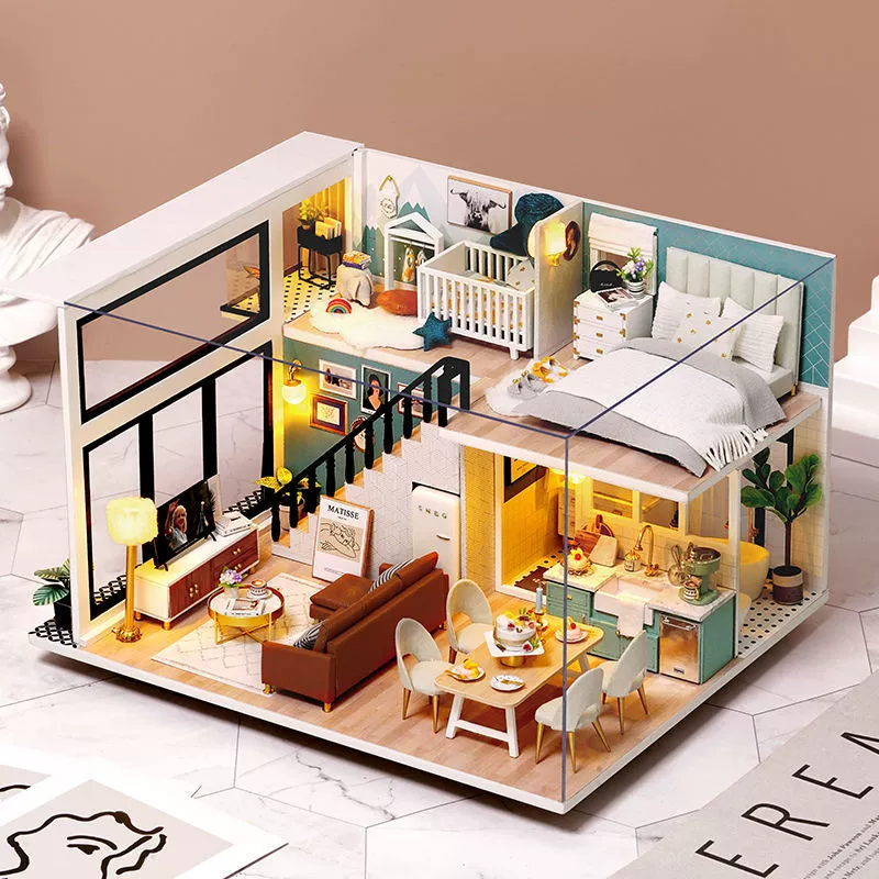 Comfortable hut, three dimensional brainteaser, constructor, handmade, handicrafts, in 3d format