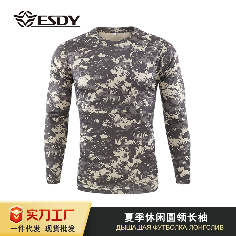 Verano hombres casual cuello redondo manga larga al aire libre running fitness montañismo ciclismo deportes ocio manga larga nuevo