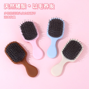 Cross-border New Style Hair Dry and Wet Comb Pig Mane Air Bag Comb Scalp Massage Comb Portable Mini Pocket Hair Comb