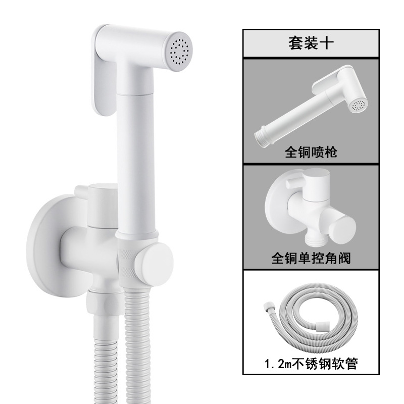 Limpiador de inodoro totalmente de cobre, enjuague presurizado, una entrada y una salida, pistola rociadora de inodoro, kit de pistola de descarga de inodoro