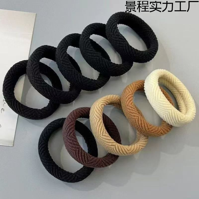 新しいカラフルな高品質ヘッドバンドナイロン素材幅広で厚みのある高弾性ヘアバンドヘアロープ厚く連続したゴムバンド|undefined