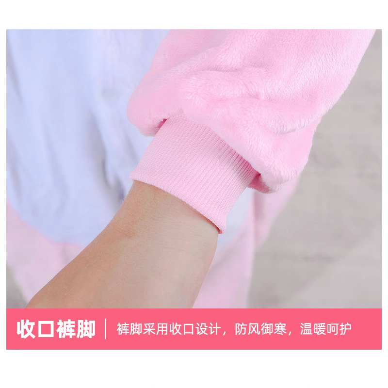 Otoño e invierno de dibujos animados de una sola pieza animal ropa de casa padre-hijo dinosaurio franela rendimiento ocio hogar entrega de una sola pieza al por mayor