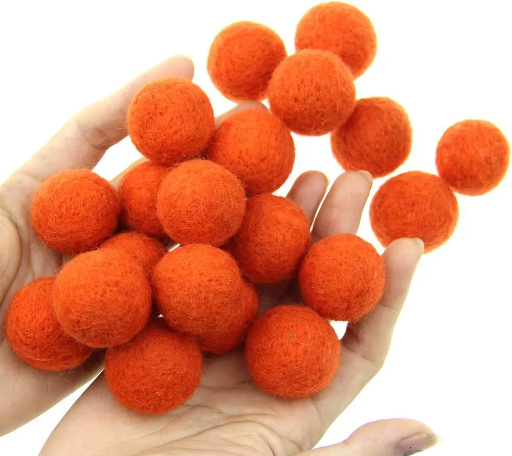 Шерстяные войлочные шарики с пеной заполненные шерстяные войлочные шарики Хэллоуин декоративные шарики Рождество миллион декоративные шарики 3 см шерстяные шарики