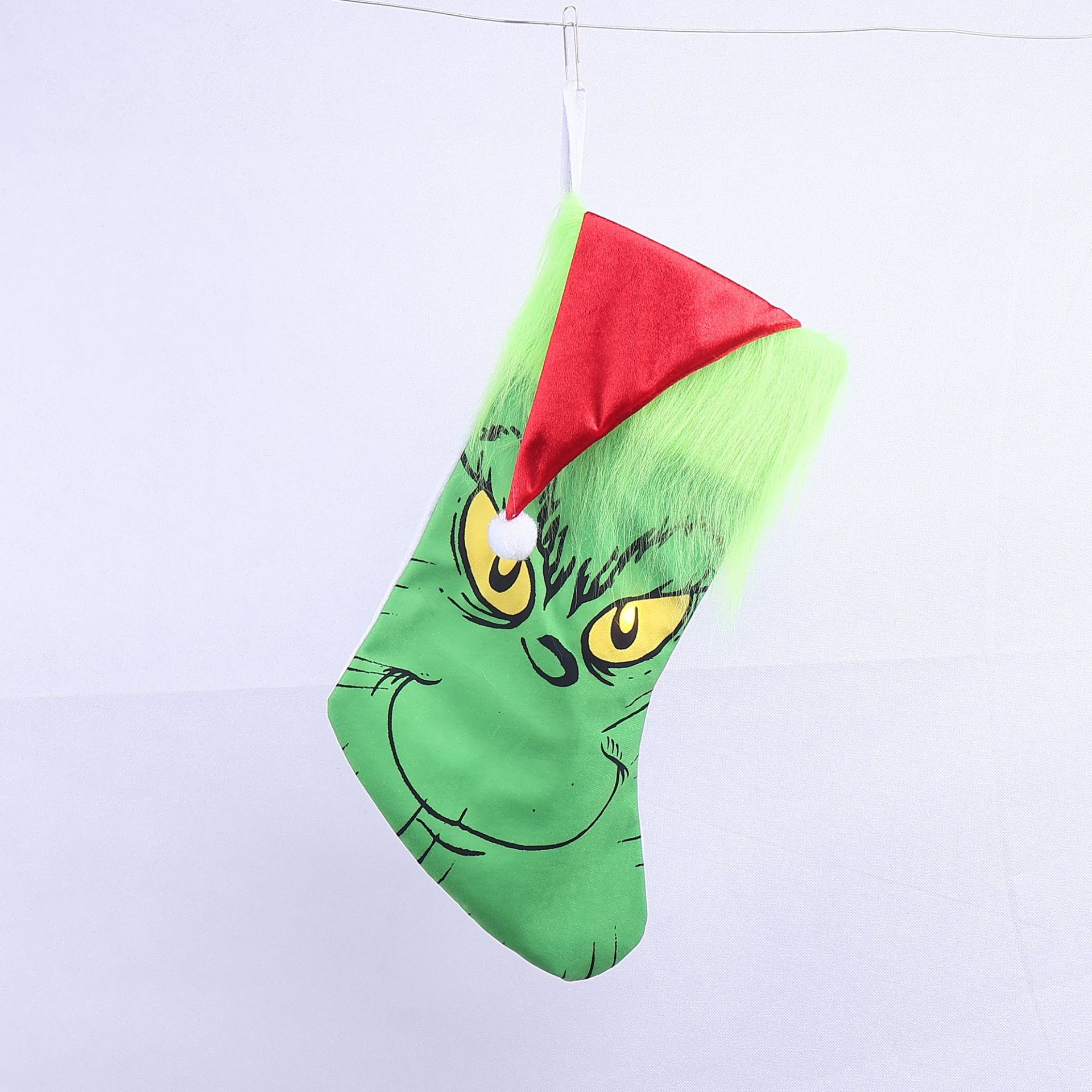 Navidad transfronteriza Grinch luminoso trepar paredes ropa de Navidad escenas de ojos luminosos Grinch peluche set de Navidad