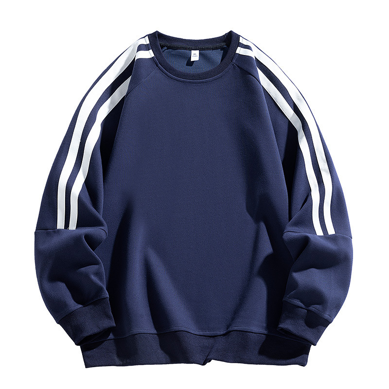 卸売り2025衛衣男春秋新型アメリカカジュアルクラシック双棒丸首重ポンド青少年上着