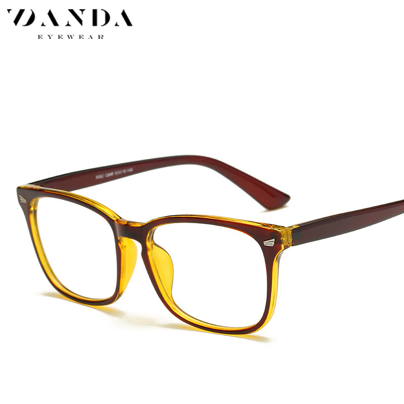 Amazon Venta caliente cuadrados gafas lisas 8082 gafas retro marco de los hombres y las mujeres retro gafas lisas decorativas pueden ser equipadas con miopía