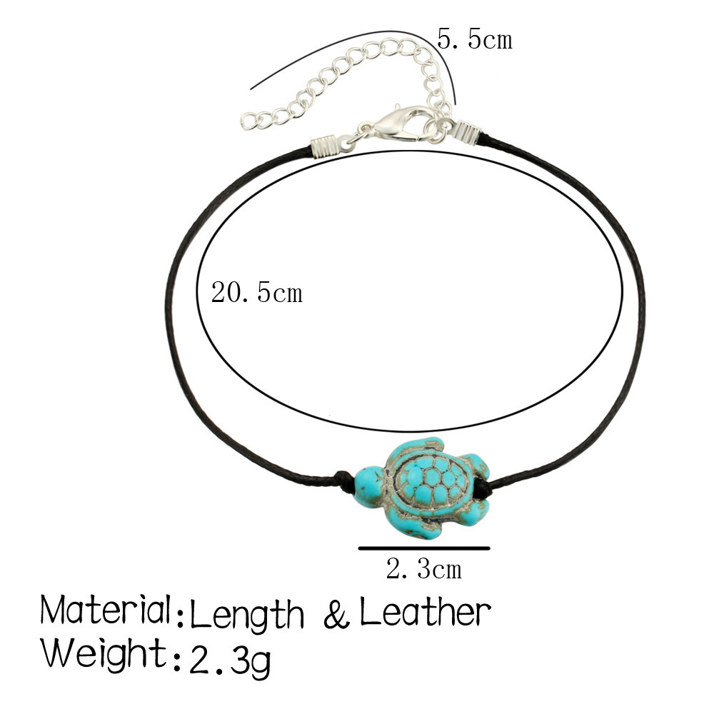 Retro Tortoise Turquoise Women's Anklet display picture 2