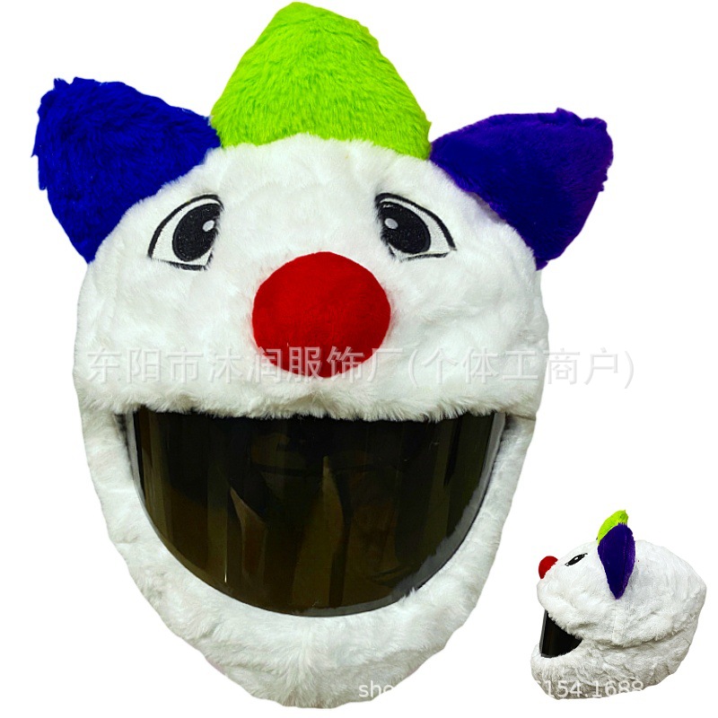 Funda protectora de casco divertida con personalidad de punto transfronterizo, máscara de ciclismo, accesorios de decoración de motocicleta, conejo, tiburón, tres ojos