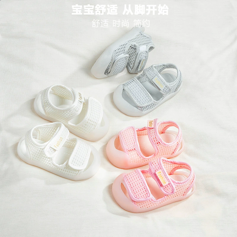 Детские сандалии, летние мужские туфли для малышей 1-2 лет, Женская сетчатая обувь с мягким дном 10 месяцев, нескользящая в наличии, для генерации волос