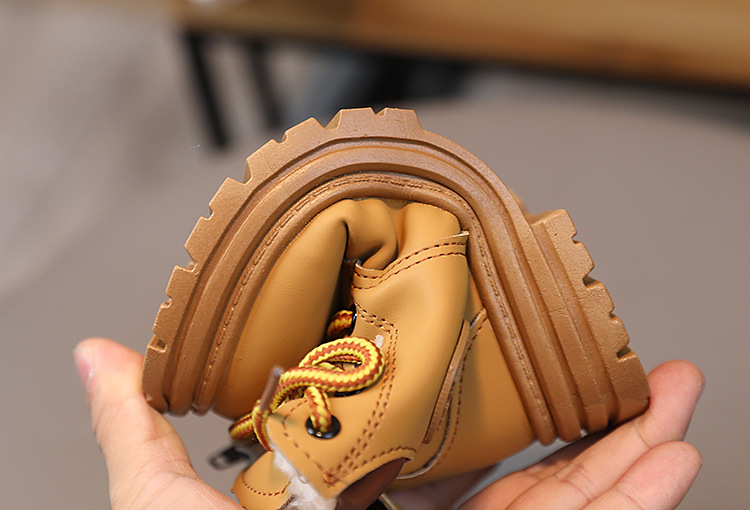Winter New Children's Snow Boots with Plush and Warm Cotton Shoes for Boys, Yellow Boots for Girls, Martins Boots_voghion.com