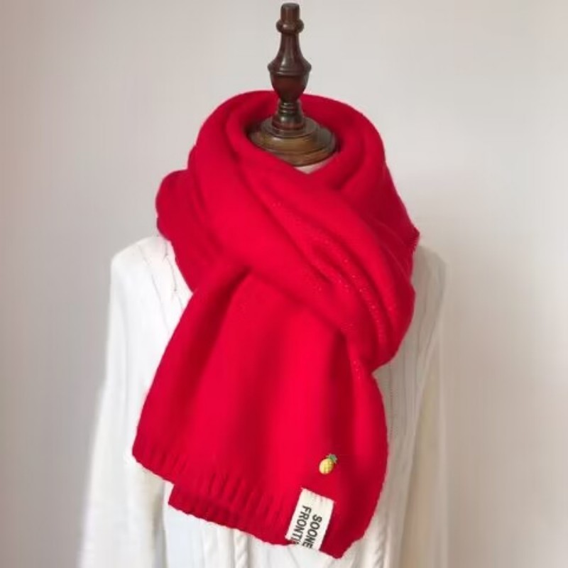 Schal Damen modischer Winter neuer vielseitiger Student Internet-Promi süßer Strickpullover verdickter warmer Schal_voghion.com