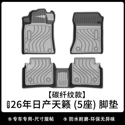 26-Year-Old Nissan Teana Five-Seater Car, Universal Foot Pad - carbon-fiber-pattern-model-26-year-old-nissan-teana-5-seater-floor-mats