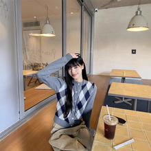 实拍2025学院风复古时髦保暖毛衣女秋季新款开衫上衣外套