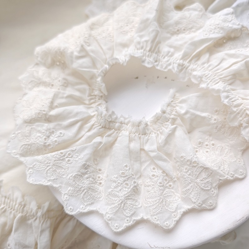 純綿刺繍リボンレースアクセサリースカート裾ネックライン袖口綿ロリータ手作り生地|undefined