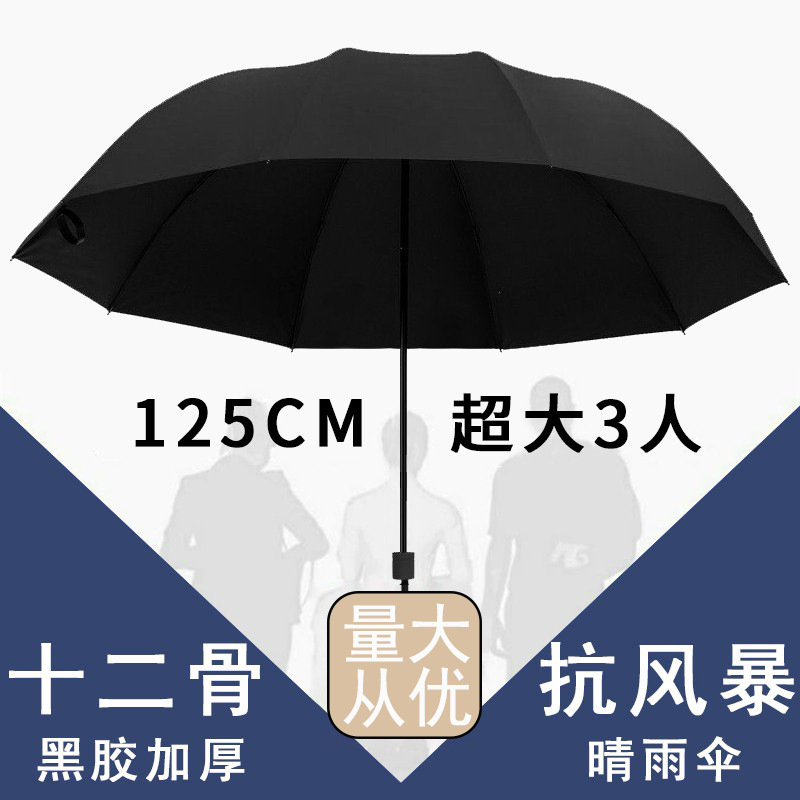 Manual Large Folding Umbrella, Thickened and Enlarged, Super Wind-Resistant, Good Quality, Cheap, Dual-Use for Sun and Rain, Custom Stall Umbrella