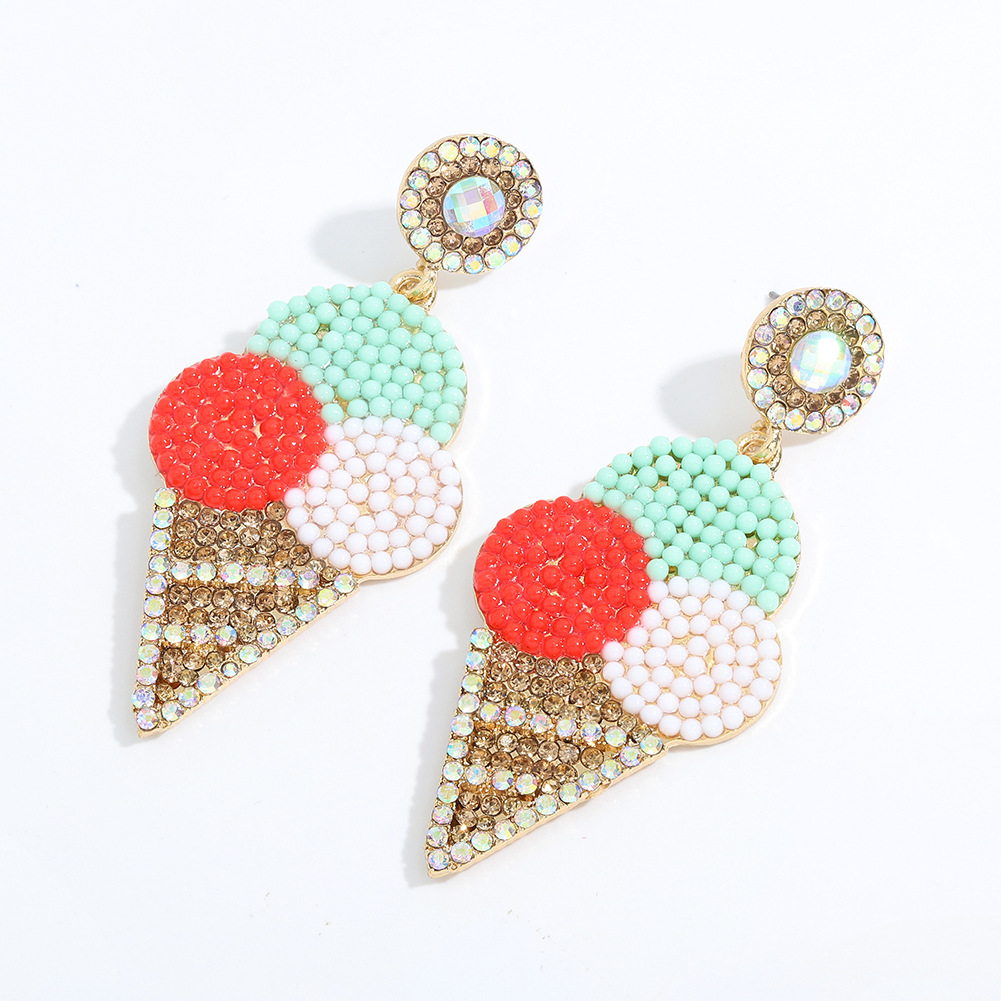 Fashion Diamond Beads Earrings Wholesale display picture 5