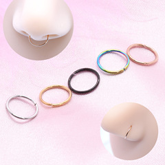 Couple Style Minimalist Western Hip-Hop Style Stainless Steel Allergy-Proof Round Wire Nose Ring Nose Jewelry Personal Piercing Spiral