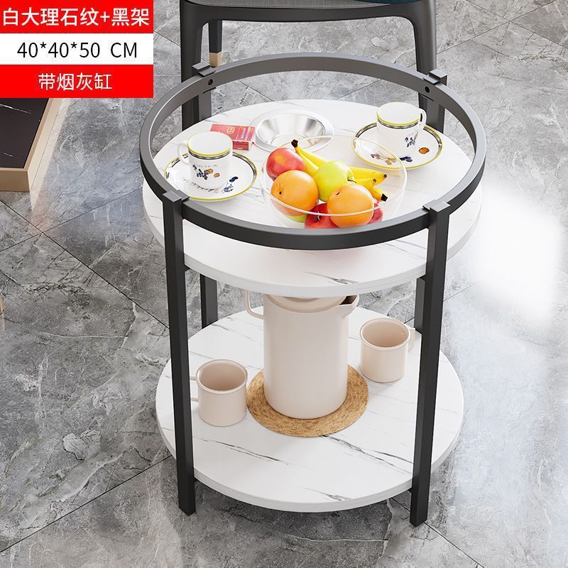 麻将机茶几双层棋牌室用烟缸茶水架麻将桌边几家用阳台小茶几桌子|undefined