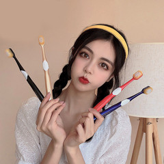 日系寬頭牙刷細絲軟毛單支裝成人牙刷四色情侶家庭裝組合可代發