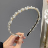 Headband, brand hairpins from pearl, metal hair accessory, new collection, South Korea, french style, simple and elegant design