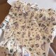 Fat Dudu Zuo Wei Men Pajamas Women's Summer New Short-sleeved Japanese Style Cartoon Cute Student Home Clothes suit Outer Wear