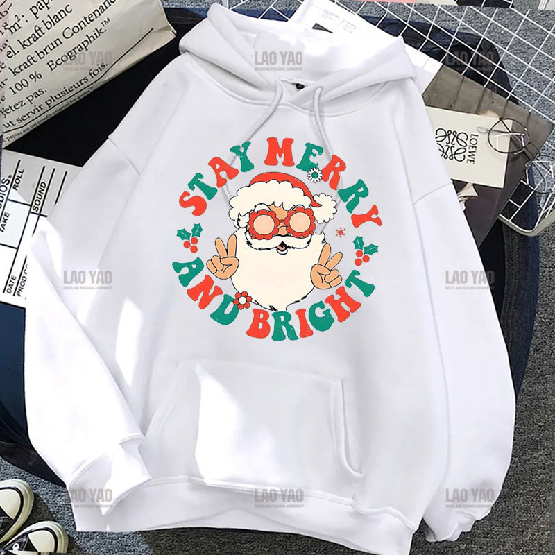 Merry Christmas Harajuku New Year Women Man Graphic Hoodies