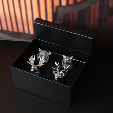 复古金色12生肖兽首白酒杯洋酒杯套装家用高档一口杯烈酒批发