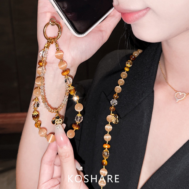 Cadenas de teléfonos móviles de lujo ligero de alto nivel de sensación de bolsos de cristal colgantes anti-caídas de mano colgantes pesados image 3
