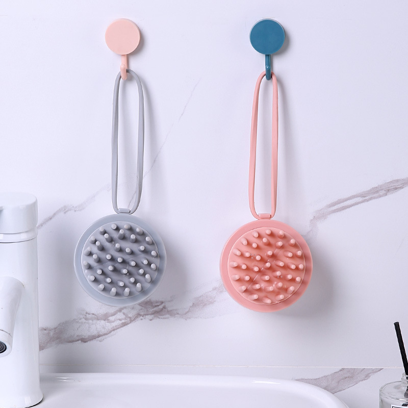 Cepillo de masaje de doble cuero cabelludo líquido cepillo de lavado de cabello doméstico puede presionar líquido cepillo de limpieza de cabello cubierta transparente cepillo de silicona