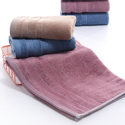 Longli Double Break Bamboo Fiber Facial Towel Thickening Household Couple Pure Color Absorbent Men's Plain Face Towel Wholesale 