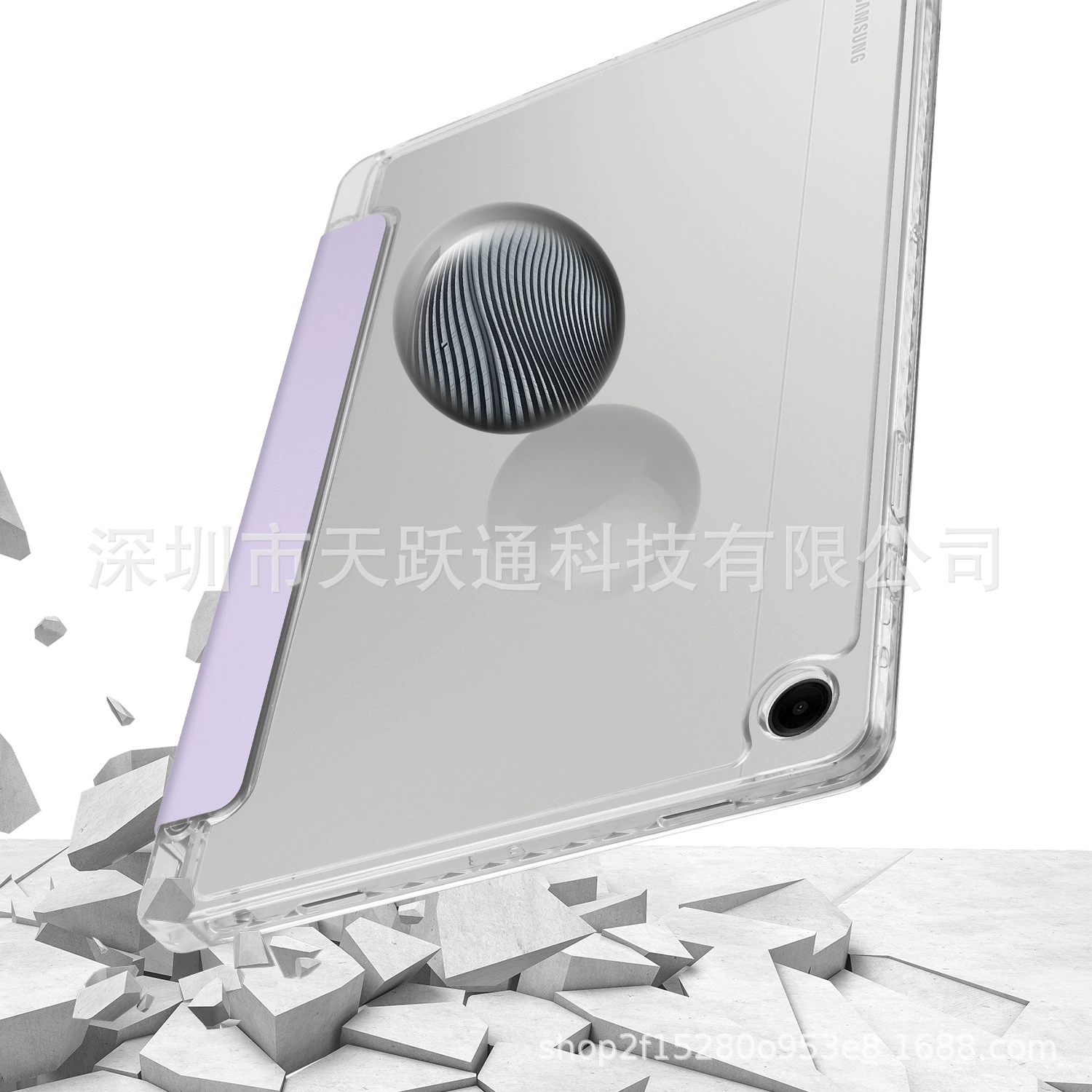 Подходящий защитный чехол из акриловой тройной складной для Samsung Galaxy Tab A9 Plus S10+ с высокой проницаемостью и отделением для ручки