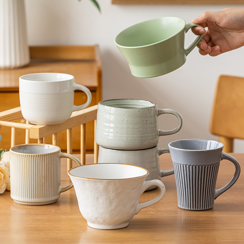 Taza de desayuno de gran capacidad Taza de cerámica Colección Taza de agua de alto valor Taza de avena con leche Taza casera Taza de café