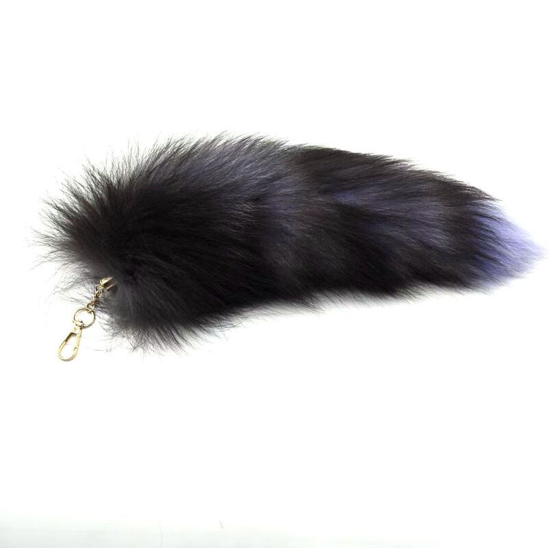 Oversized Fox Fur Pendant Silver Blue Fox Tail Real Fur Accessories Women's Bag Pendant Car Keychain Oversized Fox Fur Pendant Silver Blue Fox Tail Real Fur Accessories Women's Bag Pendant Car Keychain