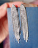 Long small design earrings, silver 925 sample, diamond encrusted, light luxury style