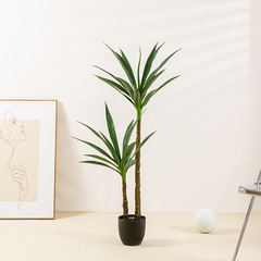 亞馬遜熱銷款仿真綠植劍麻樹 龍舌蘭假樹盆栽客廳擺件假劍蘭植物