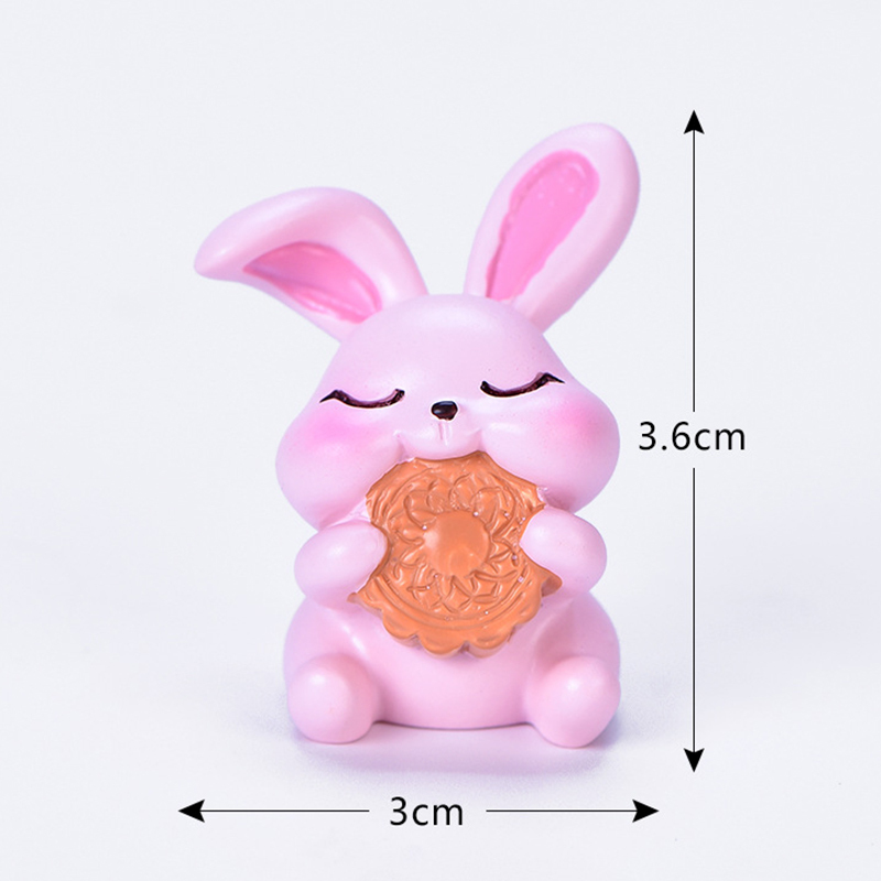 中秋節をテーマにしたバニー人形月餅蓮モデルリビングルームブックデスクトップ装飾品ベーキングケーキデコレーション|undefined