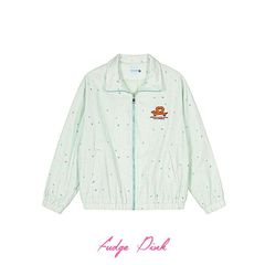 Fudge Pink 25秋季New甜美少女彩色星星图案宽松夹克外套