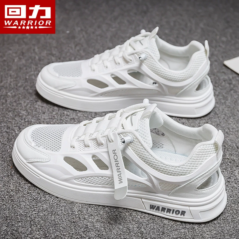 Мужские летние кроссовки 2025 года, новые, сетчатые, дышащие, модные, повседневные, белые, с вырезами.