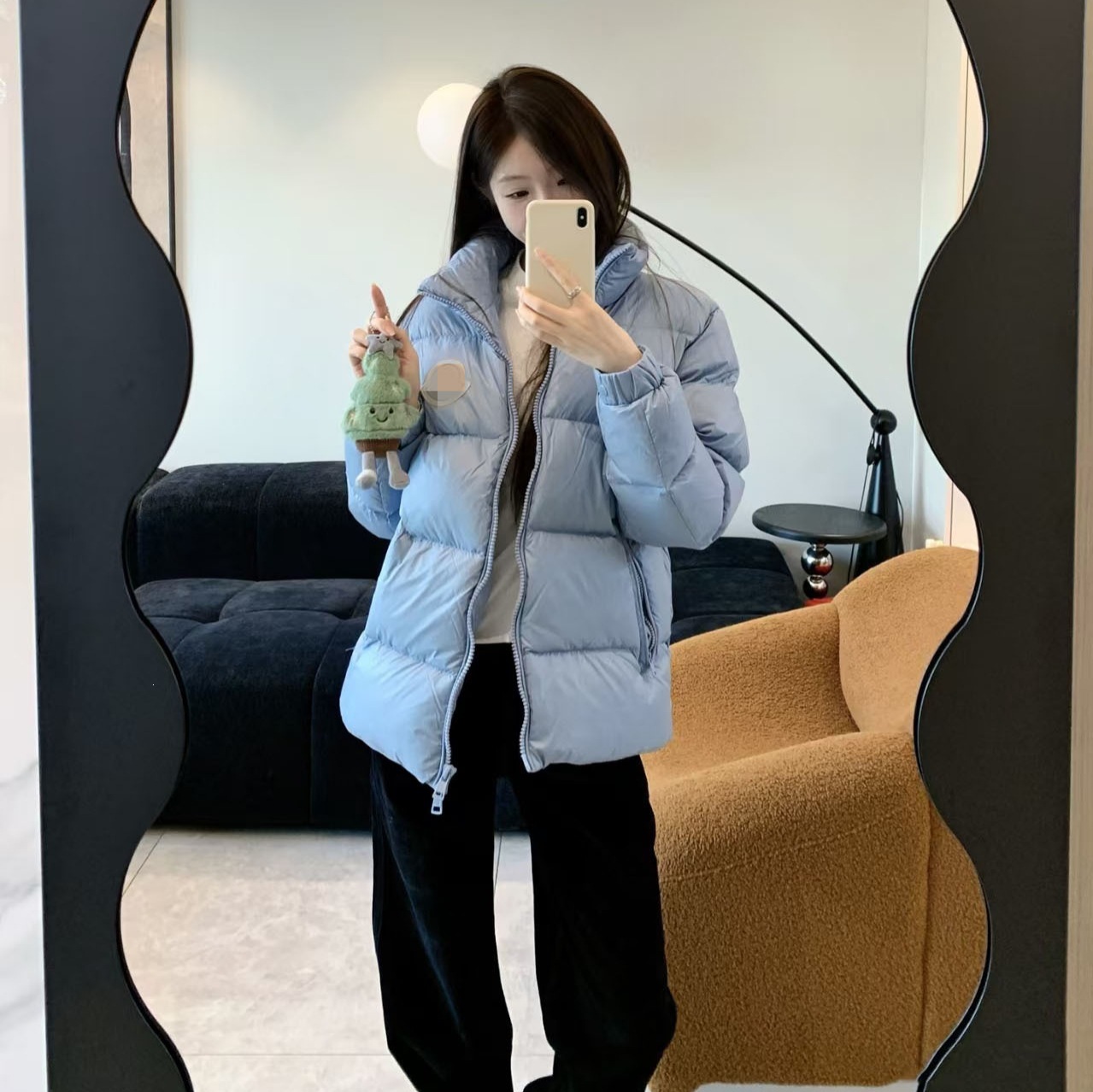 高版本蒙口大标羽绒服秋冬季新款立领防风情侣面包服男女同款外套