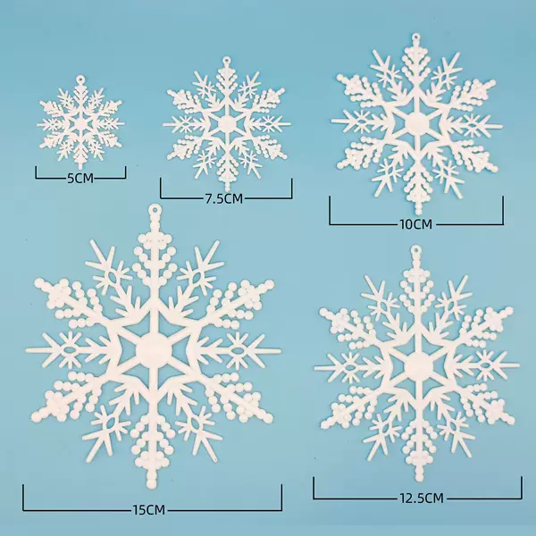 Christmas Decoration White Transparent Snowflake 5-15cm Various Specifications DIY Christmas Tree Pendant